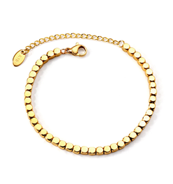 Milly Square Beaded Gold Bracelet