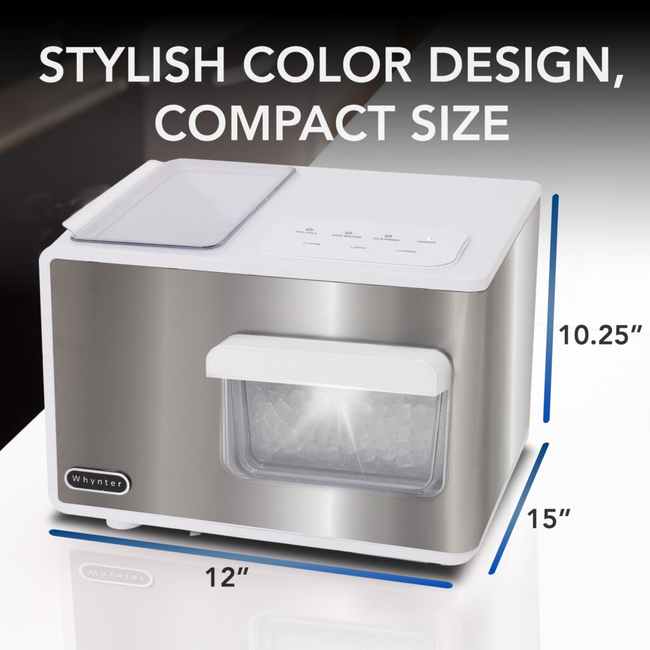 Whynter IBX‑388WS 50 lb Nugget Ice Maker – White Glass Design-gallery-45987528671480