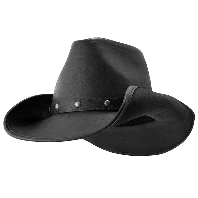 Deadwood Trading Broken Hill - Faux Leather Outback Hat-gallery-46122176479538