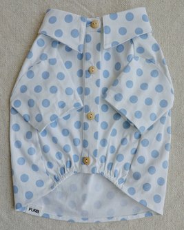 Cleo Baby Blue Polka Dot Dog Shirt