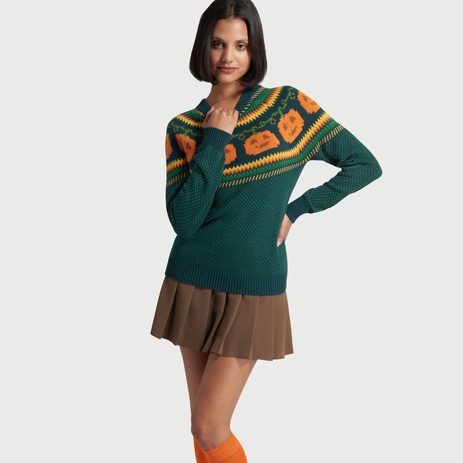 Give 'Em Pumpkin To Talk About Fair Isle Sweater-gallery-37010583945387
