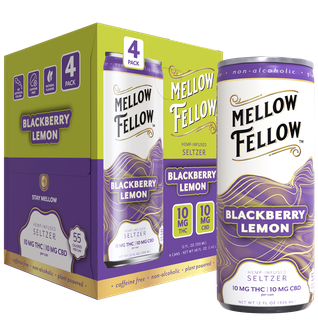 Delta 9 THC + CBD Seltzer Beverage 20MG - Blackberry Lemon 4 Pack