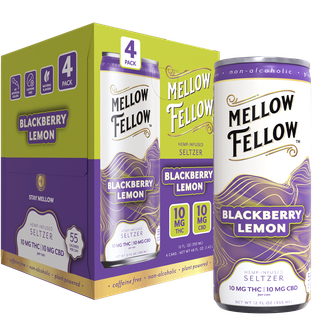 Delta 9 THC + CBD Seltzer Beverage 20MG - Blackberry Lemon 4 Pack