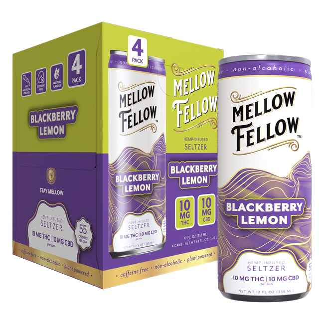 Delta 9 THC + CBD Seltzer Beverage 20MG - Blackberry Lemon 4 Pack-gallery-38159357575374