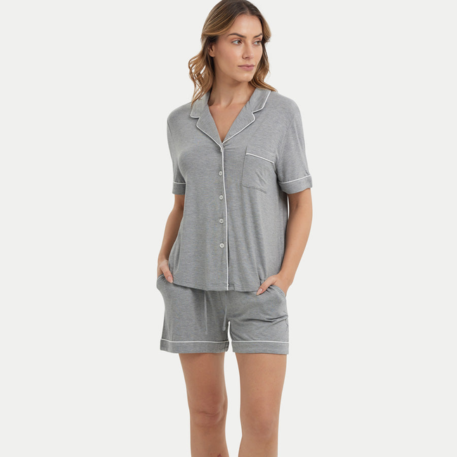 Short Sleeve Bamboo Pajama Set-gallery-41438903730416