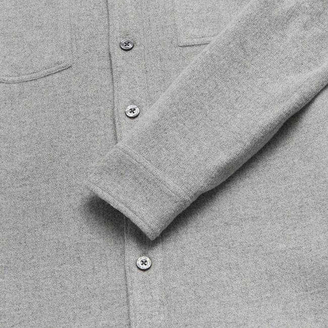 Louis Soft Textured Overshirt - Heather Grey-gallery-44084264796418