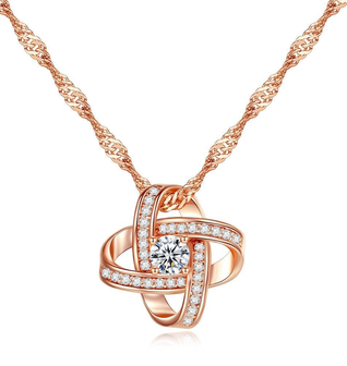 Knot Necklace With Cubic Zirconia Stones