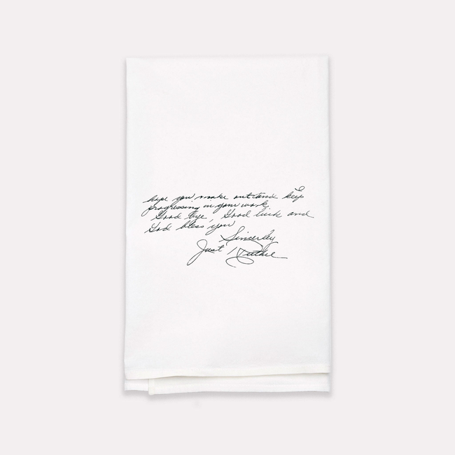 White Cotton Custom Handwritten Letters Towel-gallery-38233211240671