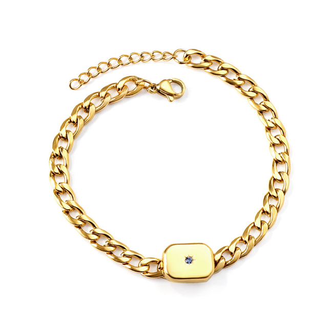 Joanna Curb Link Gold Bracelet-gallery-42494637605114