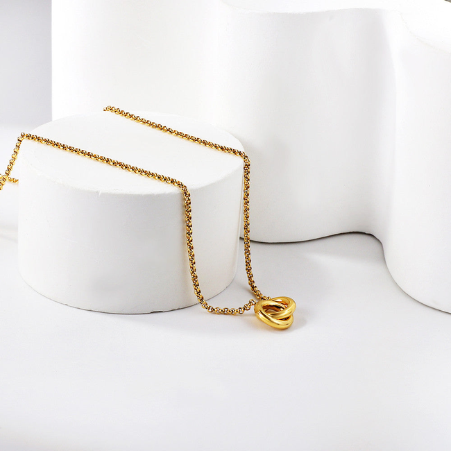 Interlocked Gold Necklace-gallery-42474128015610