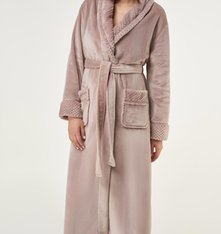 Blush Pink Plush Soft Warm Fleece Womens Robe