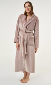 Blush Pink Plush Soft Warm Fleece Womens Robe