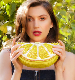 Lemon Law Beaded Crossbody Handbag