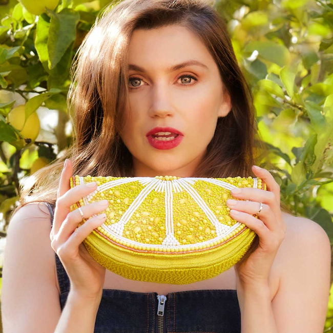 Lemon Law Beaded Crossbody Handbag-gallery-32954483343426
