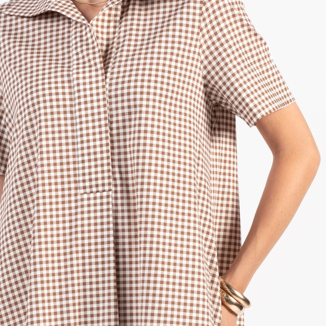 Weekender Caftan Dress - Gingham Tudor Brown-gallery-50552162189600