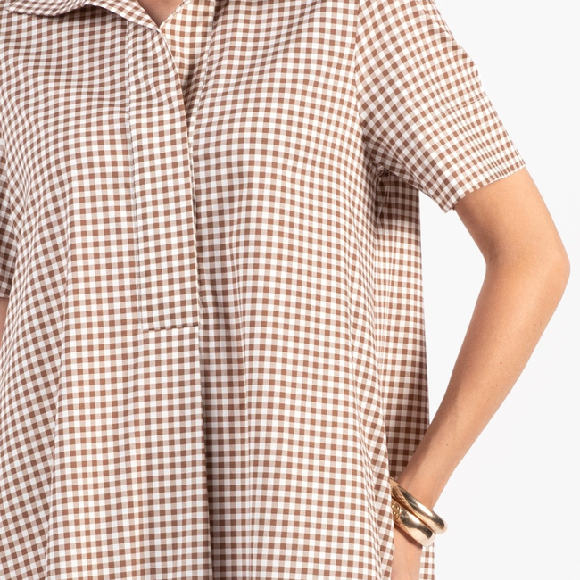 Weekender Caftan Dress - Gingham Tudor Brown-gallery-50552162189600