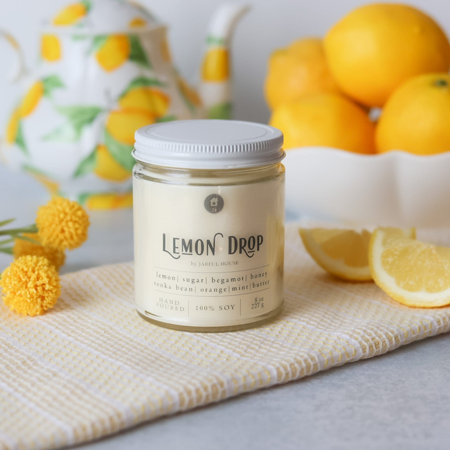 Lemon Drop Scented Soy Candle - 8 oz.-gallery-31311269068870