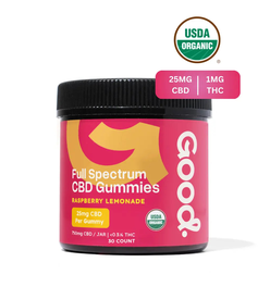 USDA Organic Raspberry Lemon Gummies - 25mg