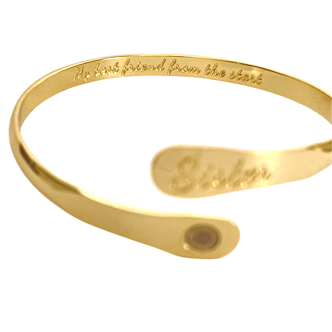 Sister Bracelets,  Engraved Bracelets My best friend from the start-gallery-30351787065402