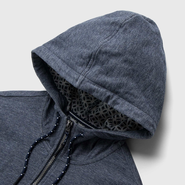 Danny Full-Zip Terry Hoodie  - Navy Heather-gallery-42415376531714