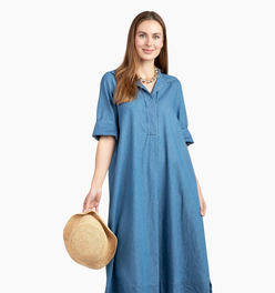 Weekender Belted Caftan - Chambray