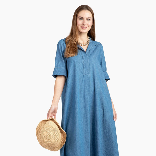 Weekender Belted Caftan - Chambray-gallery-51835078246688