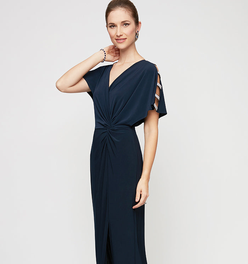 Petite Fiona Embellished Sleeve Jersey Dress