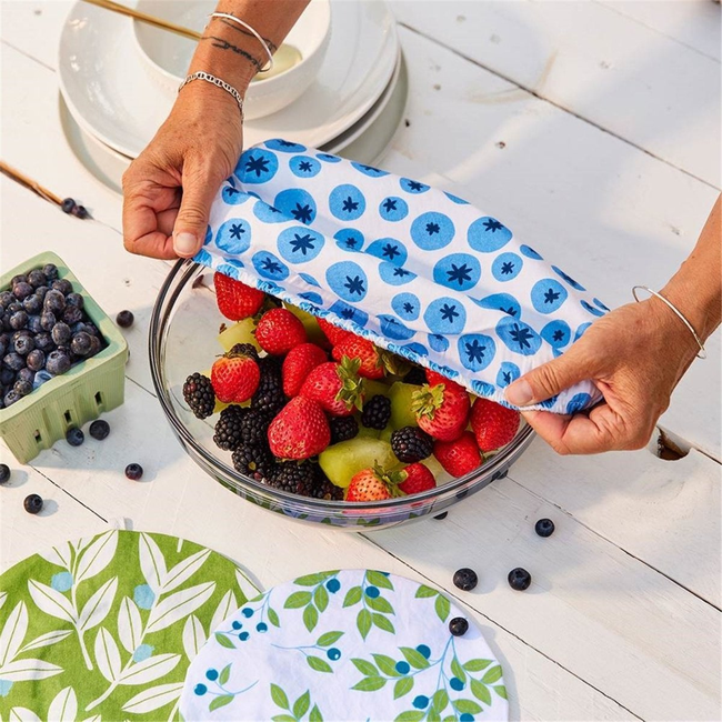 Blueberry Medley Cotton Dish Covers Set of 3-gallery-32767358369879