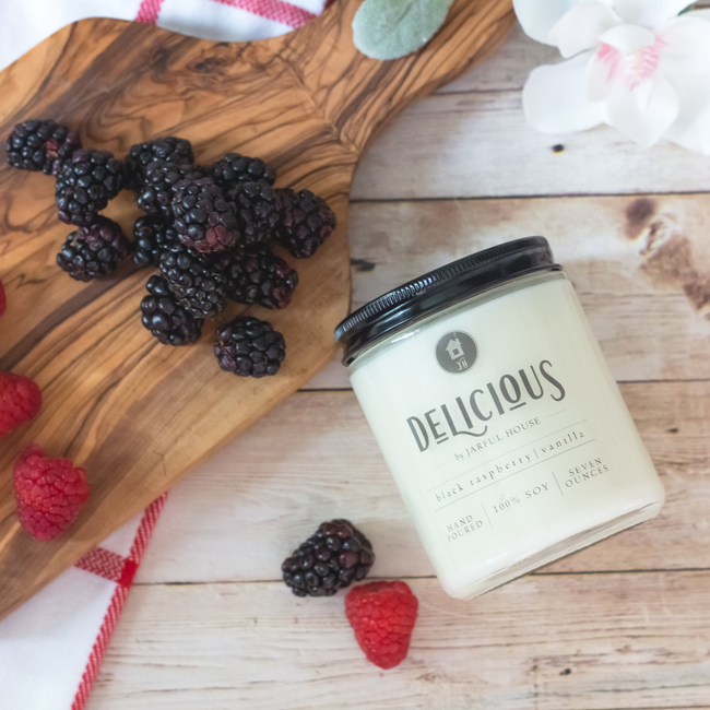 Soy Candle Black Raspberry & Vanilla DELICIOUS - 8oz-gallery-28042465738822
