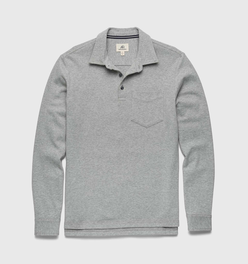Cary Fleece Polo - Heather Grey