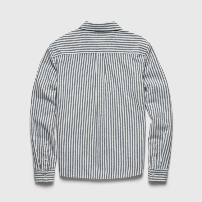 Brian Twill Stripe Shirt - Navy-gallery-44470650110210