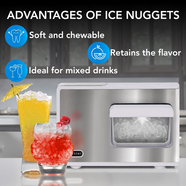 Whynter IBX‑388WS 50 lb Nugget Ice Maker – White Glass Design-gallery-45987528278264