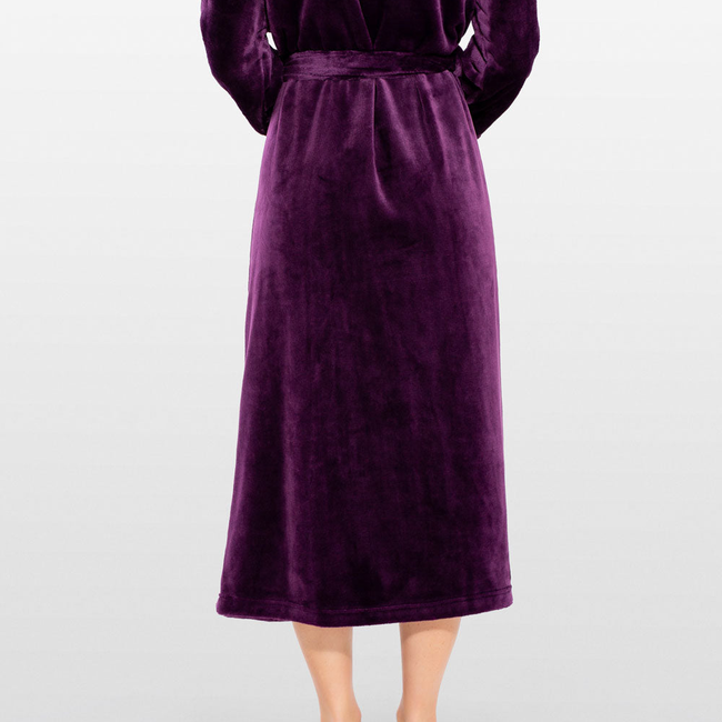 Super Soft Purple Plush Hooded Women's Robe-gallery-46194591596803