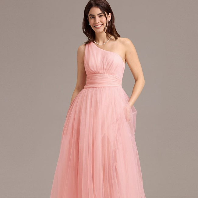 ever ARCADIA|Chic A-Line One-Shoulder Tulle Maxi Bridesmaid Dress-gallery-33288046444618