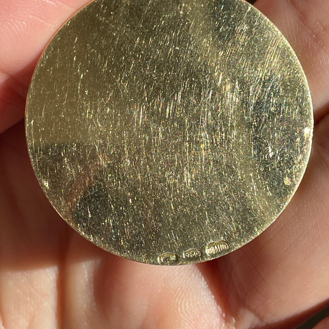 Vintage yellow 18K large UnoAerre Libra statement medallion-gallery-51167873139003