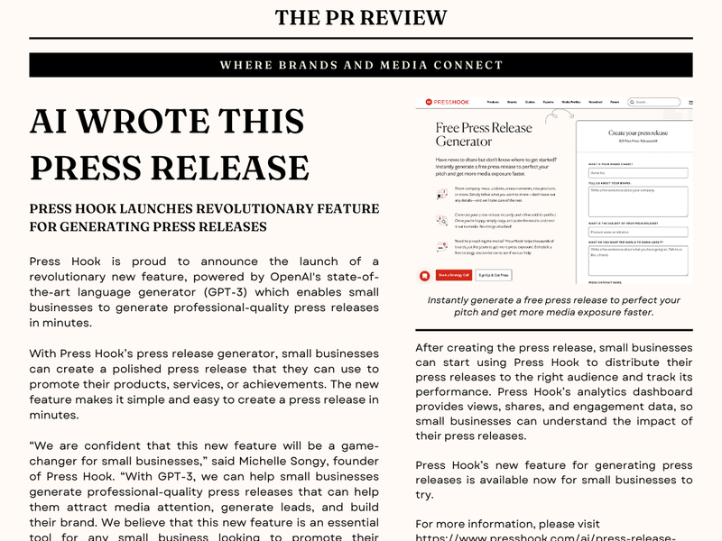 AI Wrote This Press Release