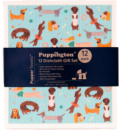 Puppington Pupper Towels All-Purpose Swedish Dishcloths 12-Pack