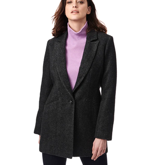 Vegan Wool Herringbone Blazer Jacket