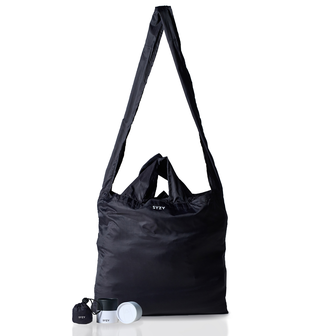 BLACK TETRA PACKABLE TOTE BAG