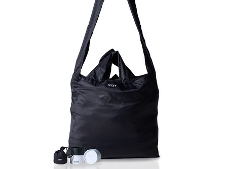 BLACK TETRA PACKABLE TOTE BAG