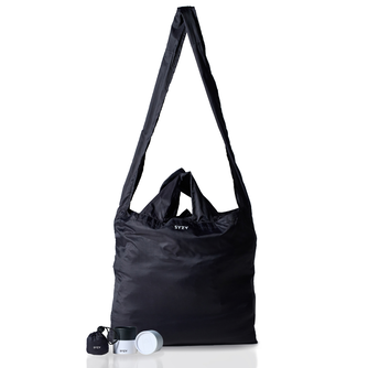 BLACK TETRA PACKABLE TOTE BAG