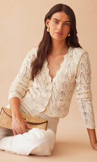Blake Crystal Pointelle Cardigan