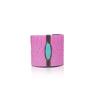 Large Pink Turquoise Python Cuff