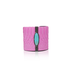 Large Pink Turquoise Python Cuff