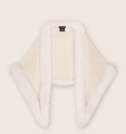 Capri Fur Trimmed Cashmere Shawl
