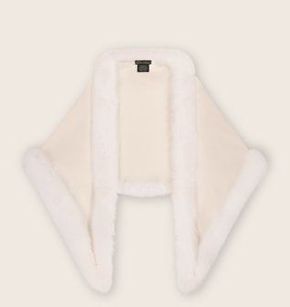 Capri Fur Trimmed Cashmere Shawl
