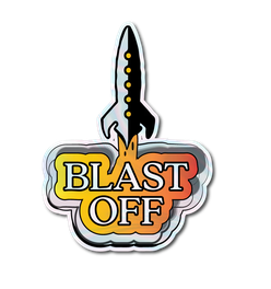 "Blast Off" Holographic Sticker