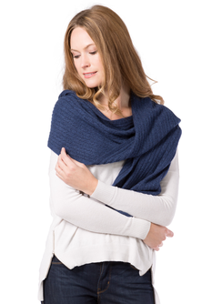 Women's 100% Cashmere Cable Knit Scarf with Gift Box