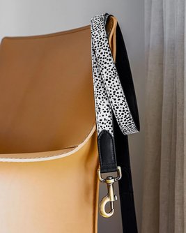 Wylde Black Spotted Pony Fur Dog Leash