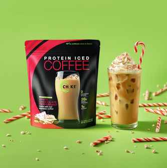 WHITE CHOCOLATE PEPPERMINT HIGH PROTEIN ICED COFFEE